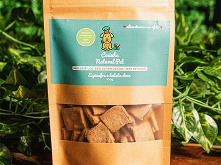 Petisco Cozinha Natural Pet - Biscoito de Espinafre e Batata Doce
