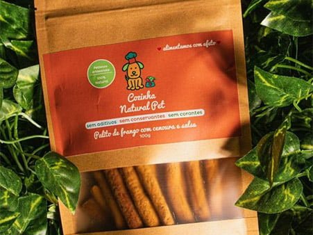 Petisco Cozinha Natural Pet - Palito de Frango com Cenoura e Salsa